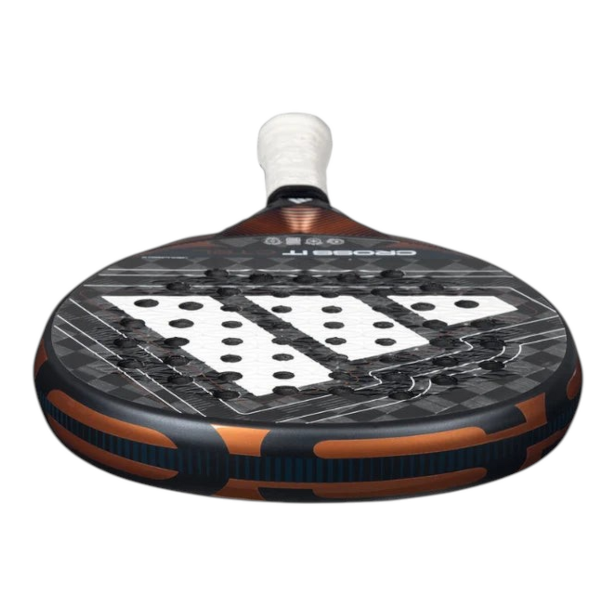 Axelblu Ltd Adidas CROSSIT CTRL 2026 padel racket with carbon aluminised 15K surface and textured spin blade mould