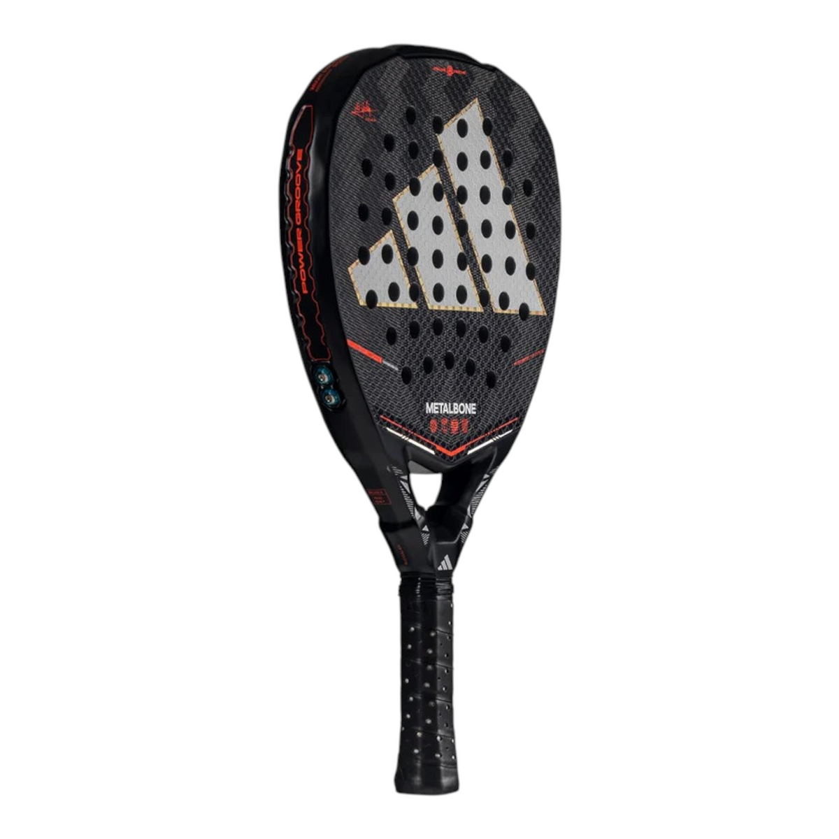 Axelblu Ltd Adidas Metalbone 2026 Ale Galan padel racket with carbon fibre finish and red accent details